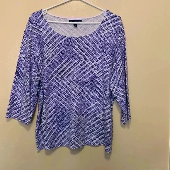 Karen Scott, soft three-quarter  sleeve T-shirt, poly cotton blend - Picture 1 of 5